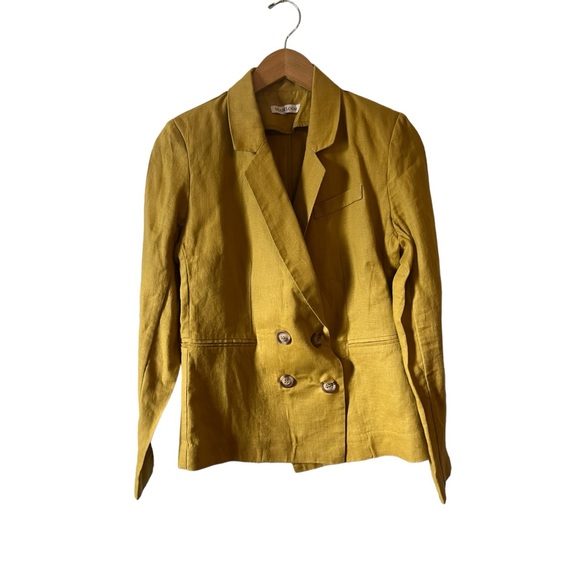 Heartloom Women’s 100% Linen Jacket Petite Small Lime Green NWOT Celsa Blazer - Picture 4 of 10